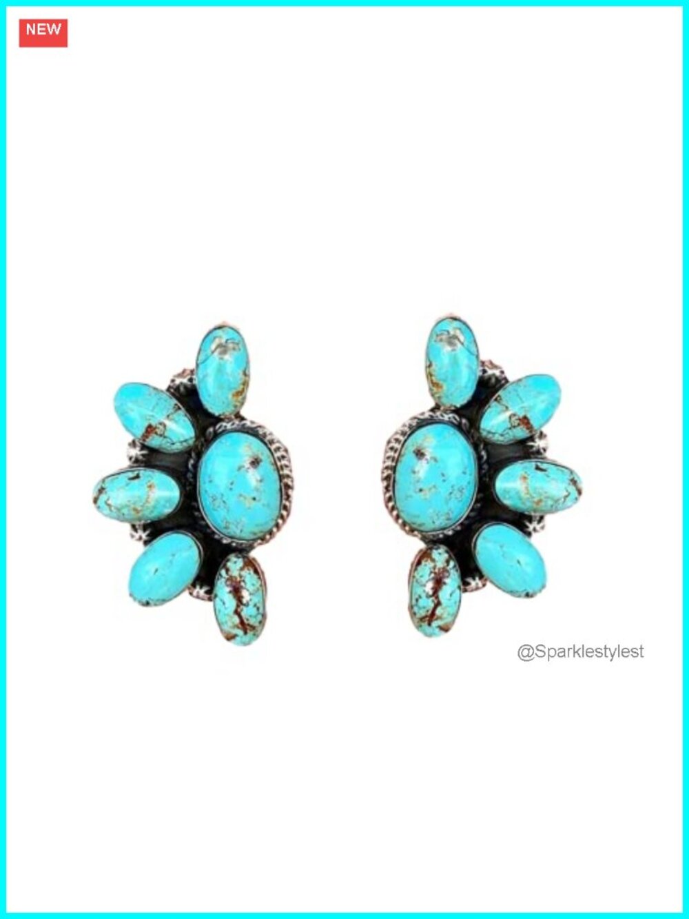 Boho Turquoise Oval Drop Dangle Earrings Alloy Pendant Women